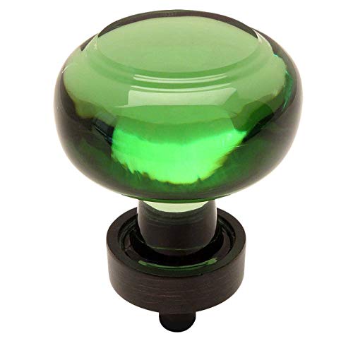 【中古】【未使用・未開封品】Cosmas 6355orb-emオイルはブロンズキャビネットハードウェアラウンドノブwithエメラルドグリーンガラス???1???3?/ 8?\