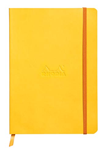 【中古】【未使用・未開封品】(8 1/4 x 5 1/2, Yellow) - Rhodiarama Rodia Leather Softcover A5 Yellow Notebook - Dotted Pages - 15cm x 21cm