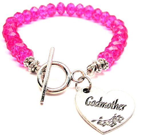 【中古】【未使用・未開封品】GodmotherクリスタルToggle Bracelet Inホットピンク