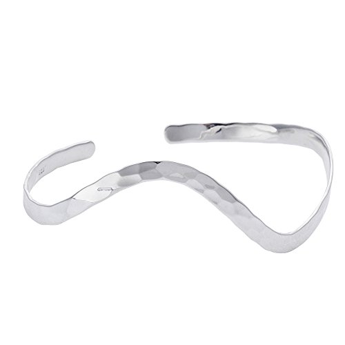 【中古】【未使用・未開封品】Silverly Women 's。925スターリングシルバーPolished Hammered Wavy Curved\