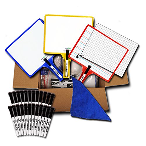 【中古】【未使用・未開封品】セットof 24カスタマイズ可能なホワイトボードW / Dry Eraseスリーブ& Interchangeableグラフィックオーガナイザー+ボーナス｜AJIMURA-SHOP