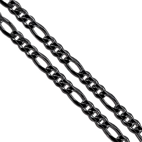 【中古】【未使用・未開封品】ステンレススチール フィガロチェーン 4mm 5mm 5.9mm 6.9mm 9mm ソリッドリンクネックレス, 金属, 宝石なし。|AJIMURA-SHOP