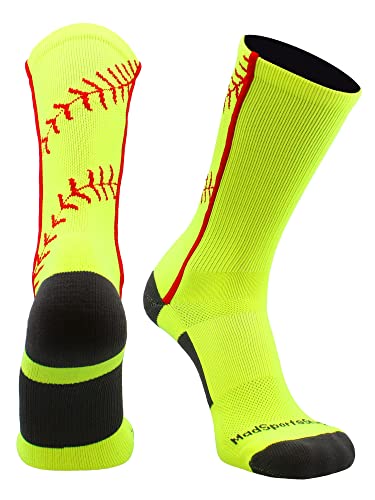【中古】【未使用・未開封品】MadSportsStuff ソフトボール 縫い目 アスレティック クルーソックス S イエロー｜AJIMURA-SHOP