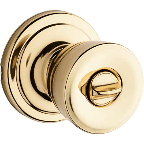 【中古】【未使用・未開封品】Kwikset Abbey ベッドルーム/バスルーム プライバシー ドアノブ マイクロバン抗菌保護 光沢真鍮|AJIMURA-SHOP