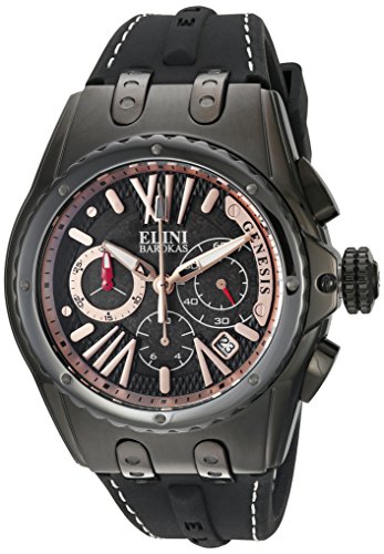 【中古】【未使用・未開封品】Elini Barokas Men 's ' Genesis ' Swiss QuartzステンレススチールCasual Watch (Model : elini-20008-bb-01-ra)