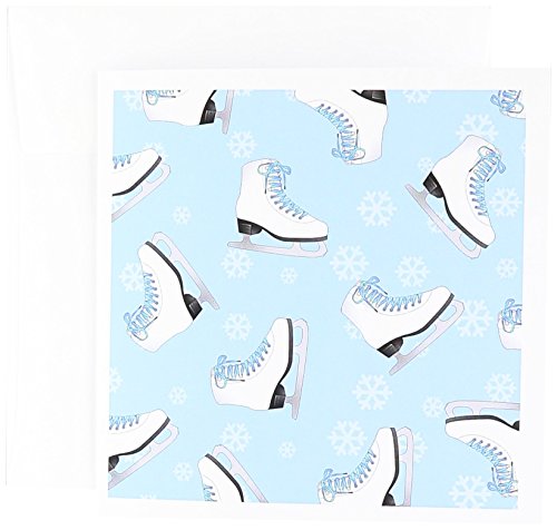 【中古】【未使用・未開封品】Janna Salak Designs Ice Skating???Figure Skating???Skate andスノーフレーク印刷???アイスブルー???グリーティングカード Indivi|AJIMURA-SHOP