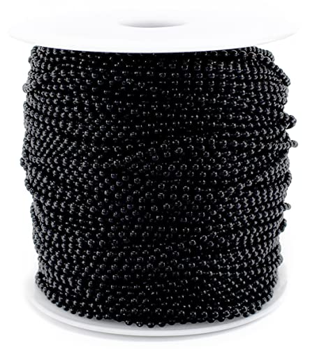 【中古】【未当て嵌める・未開封品】CleverDelights Ball Chain Roll - 100 Feet - Dark Black Color - 2.4粍 Ball - #3 Size - Bulk Spool by CleverDelights