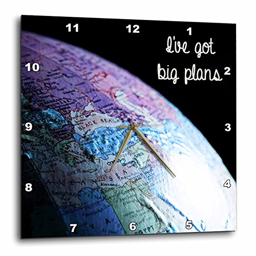 【中古】【未使用・未開封品】3dRose Ive Got Big Plans - 壁掛け時計、15x15インチ (DPP_224546_3)