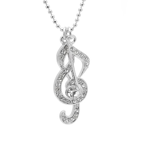 【中古】【未使用・未開封品】SpinningDaisy Perfect Crystal G Clef and Quaver 音楽ノート ネックレス｜AJIMURA-SHOP