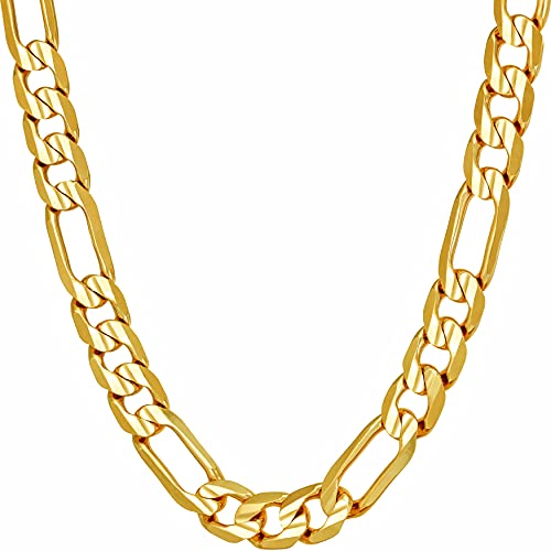 【中古】【未使用・未開封品】LIFETIME JEWELRY フィガロチェーンネックレス 7mm ダイヤモンドカット 24K純金メッキ, 金属｜AJIMURA-SHOP