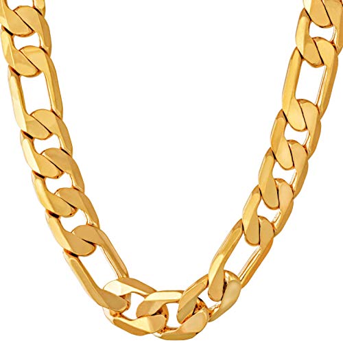 【中古】【未使用・未開封品】Lifetime Jewelry 11mm ダイヤモンドカット フィガロチェーンネックレス 24K 純金メッキ ゴールド|AJIMURA-SHOP