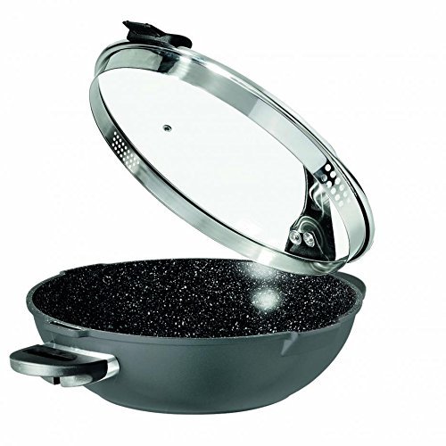 【中古】【未当て嵌める・未開封品】Germany\u0027s Stoneline Xtreme Series Non-stick Non-Toxic Stone Coating Cookware 12.8 Wok - 2016 Top of the line model, better taste food b