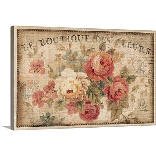 【中古】【未使用・未開封品】Danhui Naiプレミアムシックラップキャンバス壁アート印刷題名Parisian Flowers III 48" x 32" 2153500_24_48x32_none｜AJIMURA-SHOP