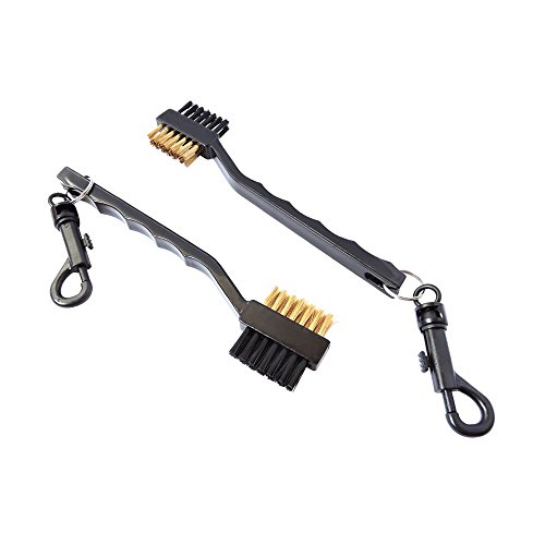 【中古】【未使用・未開封品】LESCA TEK Pack of 2 Golf Club Cleaning Brush with Double Sided, Brass & Nylon Bristle, Black|AJIMURA-SHOP