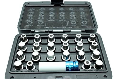【中古】【未使用・未開封品】TEMO 23p Wheel Nut Screw Removal Socket Set For VW AUDI with 1/2 Socket Adapter by TEMO|AJIMURA-SHOP