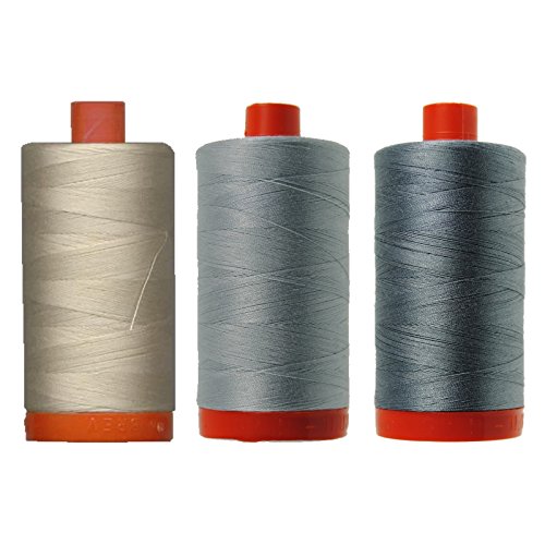 【中古】【未使用・未開封品】Aurifil 50wtエジプト綿糸のバンドル、1422ヤード巻、Aurifilの空のスレッドケース有無、12巻の容量。 3 Spool Bundles 1422 yard spools｜AJIMURA-SHOP 18,979円