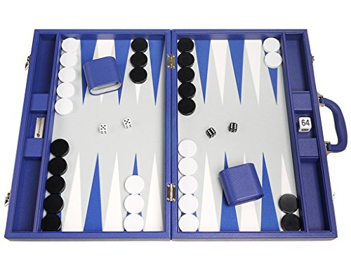 【中古】【未使用・未開封品】19-inch Premium Backgammon Set - Large Size - Indigo Blue Board