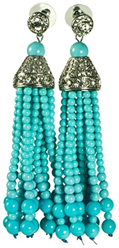 【中古】【未使用・未開封品】Kenneth Jay Lane???タッセル&パヴェクリスタル12ストランドターコイズビーズearring-pierced 58,850円
