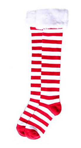 【中古】【未使用・未開封品】クリスマスホリデーレッド&ホワイトStriped Socks with Fauxファー｜AJIMURA-SHOP