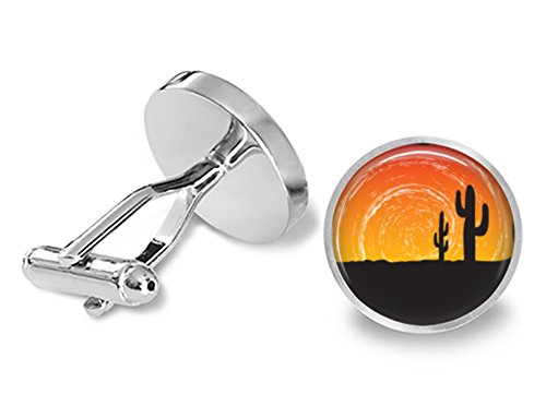 【中古】【未当て嵌める・未開封品】サワロ国立運動場Cactus Desert Sunset Cufflinks