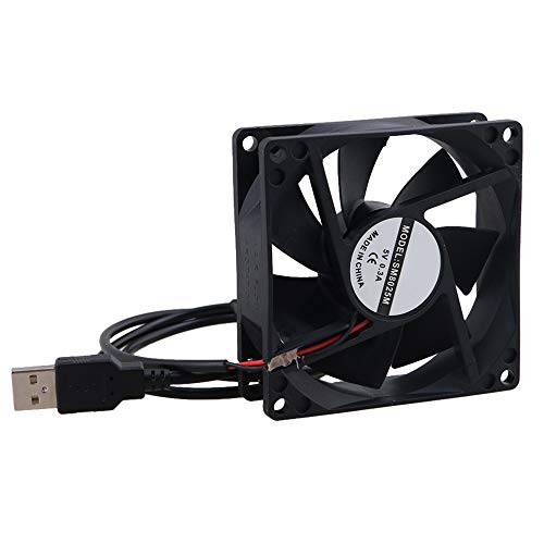【中古】【未使用・未開封品】RDEXP ブラック 5V USB電源 静音 コンピューター冷却ファン コンピューターケース CPUクーラー