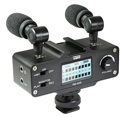 【中古】【未使用・未開封品】Vidpro XM-AD5 ミニプリアンプ スマートミキサー デュアルコンデンサーマイク付き デジタル一眼レフカメラ スマートフォン用