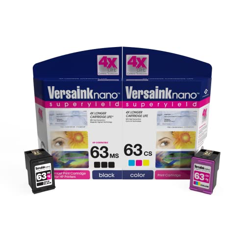 【中古】【未使用・未開封品】VersaInk-Nano HP 63 MS ブラック MICR インクカートリッジ 小切手印刷 & 63 CS カラーカートリッジ｜AJIMURA-SHOP