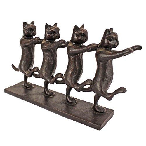 【中古】【未使用・未開封品】デザイントスカーノChorus Line Cats Cast Iron Statue画像