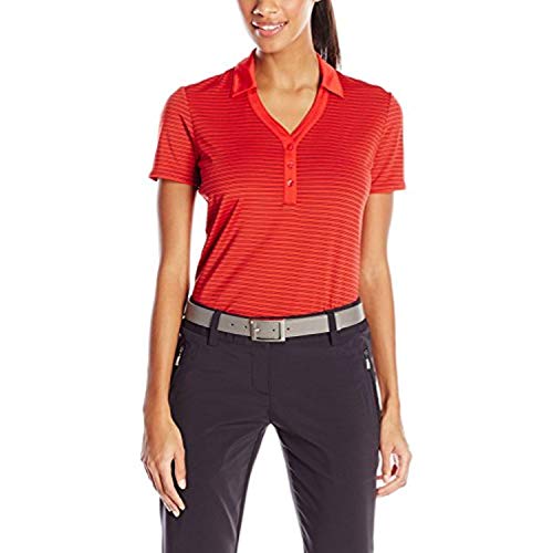【中古】【未当てはめる・未開封品】(Medium, Salsa) - Callaway Women\u0027s Golf Short Sleeve Fine Line Stripe Polo Shirt