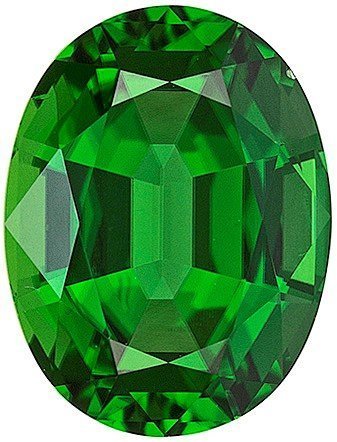 【中古】【未使用・未開封品】楕円形ツァボライトグリーンガーネット宝石グレードAAA、5.00 x 3.00 mm、0.28カラット