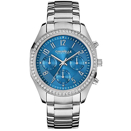 【中古】【未使用・未開封品】Bulova Caravelle 43L182 レディース スチールブレスレット&ケース クォーツ ブルーダイヤル クロノグラフウォッチ