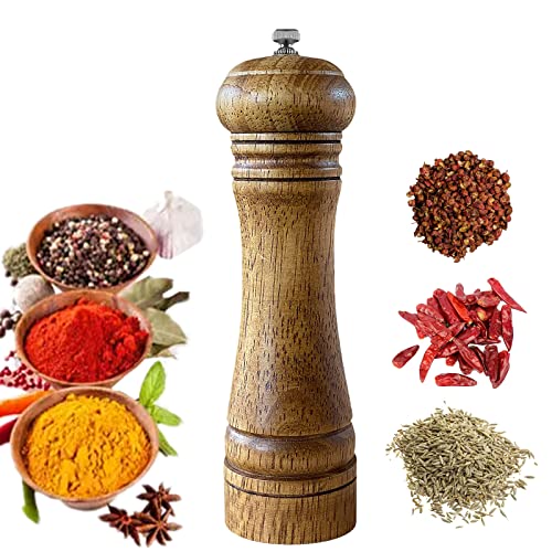 【中古】【未使用・未開封品】Salt and Pepper Mill [One Year Warranty],UMIKAkitchen Solid Wood Pepper Mill with Strong Adjustable Ceramic Grinder 8(1 Piece) by UMIKA画像
