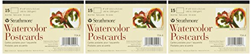 【中古】【未使用・未開封品】Strathmore Blank Watercolor Postcards pad of 15 (Package May Vary) (3)