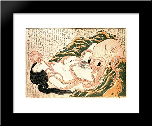 【中古】【未使用・未開封品】The Dream of the Fisherman 's妻20?x 24額入りアートプリントby KATSUSHIKA HOKUSAI|AJIMURA-SHOP