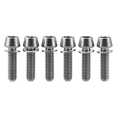 【中古】【未使用・未開封品】Wanyifa チタンM5x20mm ワッシャー付き 六角テーパーボルト 自転車用ステム用 6個パック (ノーマルチタン) 10,270円