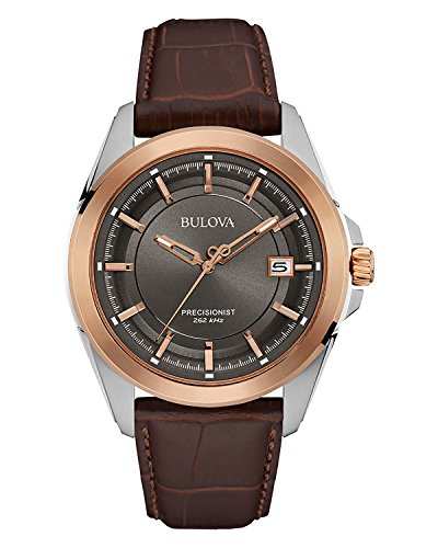【中古】【未使用・未開封品】Bulova メンズ 98B267 ステンレススチール ドレスウォッチ 茶色レザーストラップ|AJIMURA-SHOP