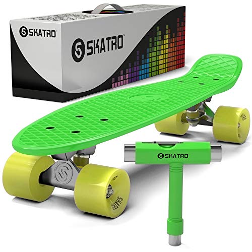 【中古】【未使用・未開封品】Skatro Mini Cruiser スケートボード。22x6inch レトロスタイル プラスチックボード 完成品