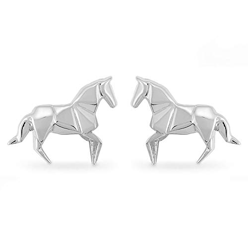 【中古】【未使用・未開封品】Boma Jewelry スターリングシルバー 折り紙 馬 スタッドピアス