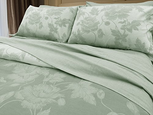 【中古】【未使用・未開封品】Natural Comfort LC68DCSET-LILY-SAGE-Q Yue Home テキスタイル糸染めリネンコットン掛け布団カバーセット クイーン セージ