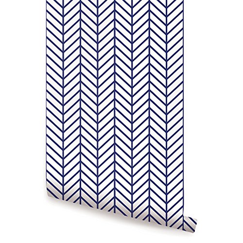 【中古】【未使用・未開封品】ヘリンボーンライン壁紙???Peel and Stick???by単純な形状? 6 sheet pack - 2ft x 9ft
