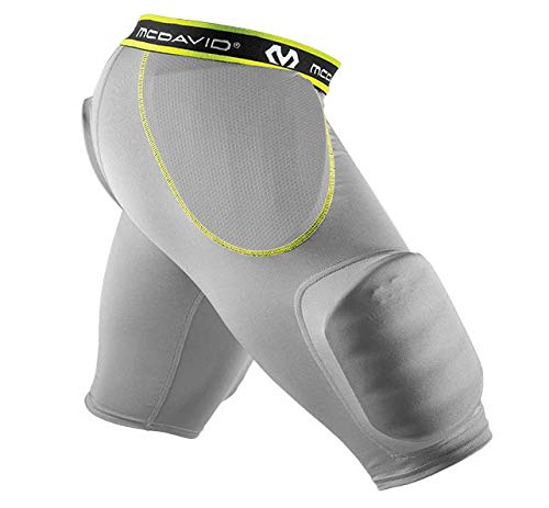 【中古】【未使用・未開封品】(Small/ADULT, Grey/ Yellow) - McDavid Rival Integrated Football Girdle with HardShell Thigh Guard, 3X-Large, Grey/Bright Yellow