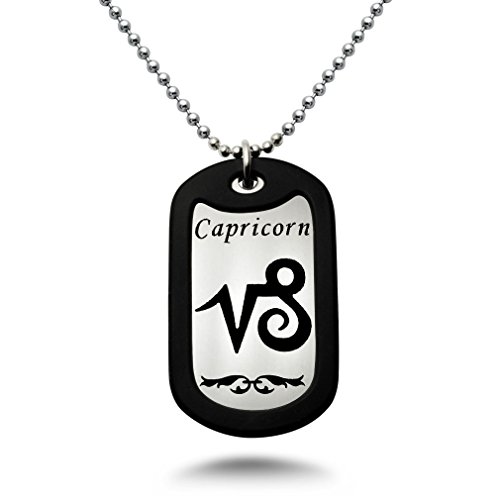 【中古】【未使用・未開封品】Capricorn Zodiac Signステンレススチール犬タグネックレス24インチMade in USA