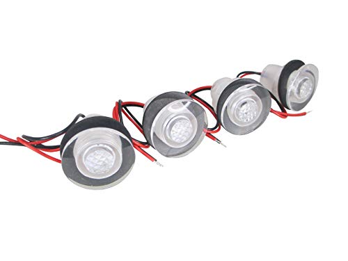 【中古】【未当て嵌める・未開封品】4 Pieces Pactrade Marine Boat LED Livewell Round Button White Courtesy Light OEM Waterproof
