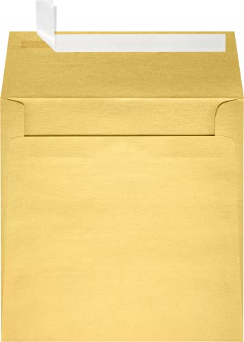 【中古】【未当て嵌める・未開封品】LUX 調査報告四角四面連れ出す状状ぶくろ 5 1/4 x 5 1/4歌留多用 ゴールドメタリック 刷り上げる能力のあるな状ぶくろ 連れ出す状用 ピール\u0026押し付ける消印付き添い人 250枚容器に並べる 状ぶくろ