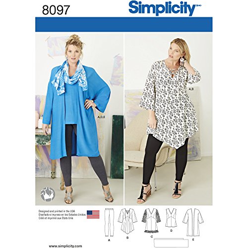 【中古】【未使用・未開封品】Simplicity Creative Patterns US8097GG Plus Size Tunic, Top, Kimono and Knit Leggings, Size GG (26W-28W-30W-32W) by Simplicity Creative