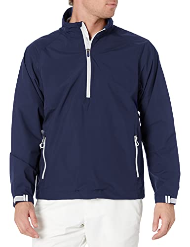 【中古】【未当て嵌める・未開封品】(X-Large, Navy/Metallic Silver) - Zero Restriction Men\u0027s Power Torque 1/4 Zip Rain Jacket