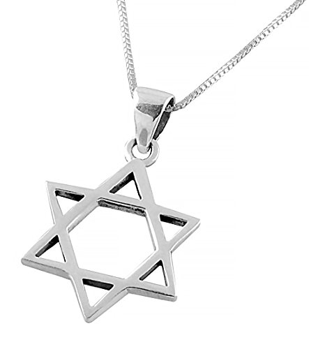 【中古】【未使用・未開封品】ajdesign 925スターリングシルバークラシックStar of Davidペンダントネックレスチェーン付き
