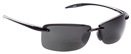 【中古】【未使用・未開封品】Guideline Eyegear Del Mar 偏光遠近両用サングラス ディープウォーターグレーレンズ 光沢のあるブラックフレーム (+2.50)