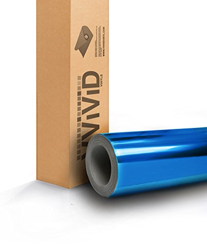 【中古】【未使用・未開封品】VViViD カーラッピングフィルム 青 スーパーキャスト ミラー コンフォームクロム エアフリー 接着剤付き DIY 12\