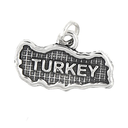 【中古】【未使用・未開封品】スターリングシルバー 酸化地図 トルコのトラベル チャーム|AJIMURA-SHOP